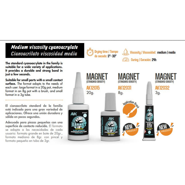 AK Magnet 20G “Standard Density” – Ultra Resistant Cyanocrylate Glue