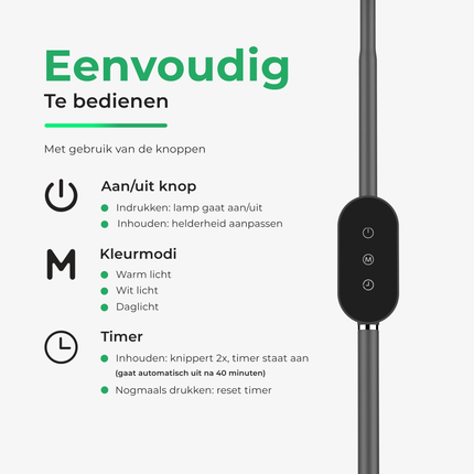 Glow Daglichtlamp Vloer Zwart