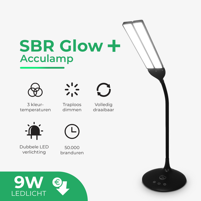 Glow+ Daglichtlamp Bureau (accu)