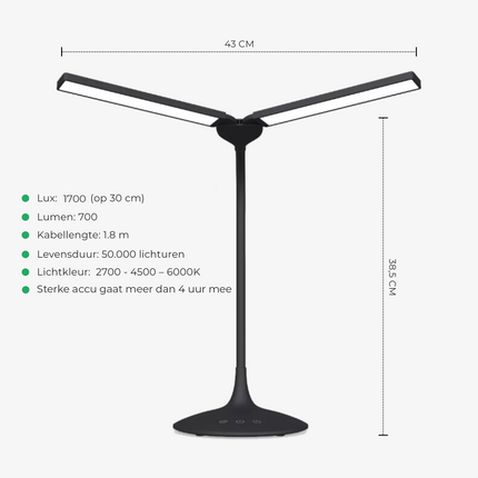 Glow+ Daglichtlamp Bureau (accu)