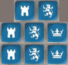 Blauwe SAGA Dobbelstenen uit de Middeleeuwen, onderdeel van de SD18 Game Materials collectie, geschikt voor Age of Chivalry.