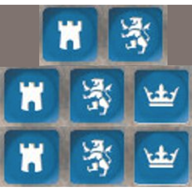 Blauwe SAGA Dobbelstenen uit de Middeleeuwen, onderdeel van de SD18 Game Materials collectie, geschikt voor Age of Chivalry.