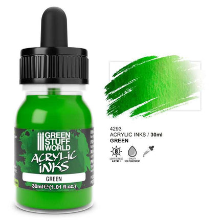 Acrylic Inks Opaque - Green 30ml