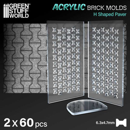 Acrylic Brick molds - H Shaped