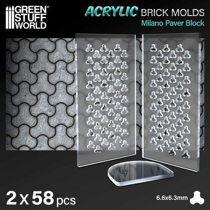 Acrylic Brick molds - Milano Paver Block