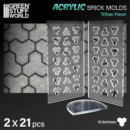 Acrylic Brick molds - Trihex Pavement