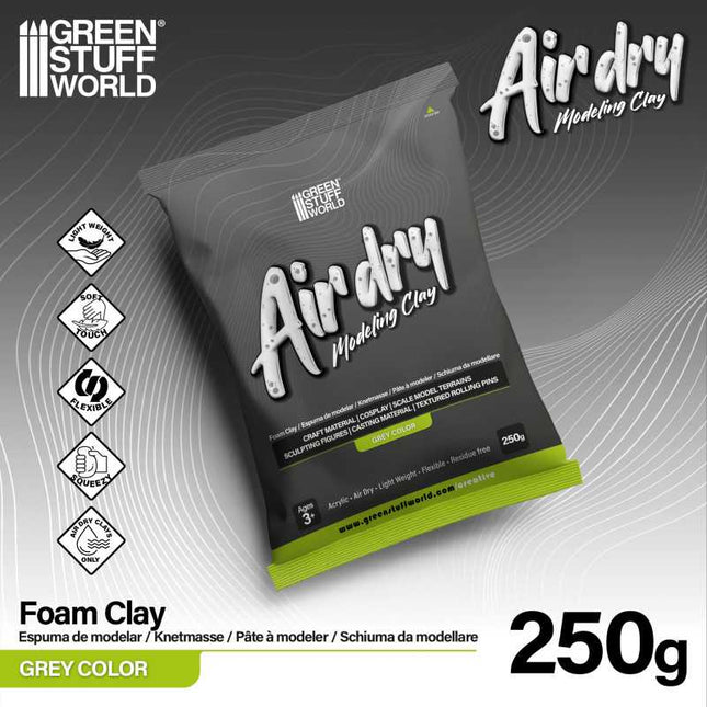 Air Dry Modeling Foam Clay Grey (250gr)