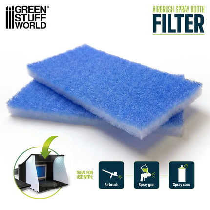 Airbrush spray booth filter pack (2x)