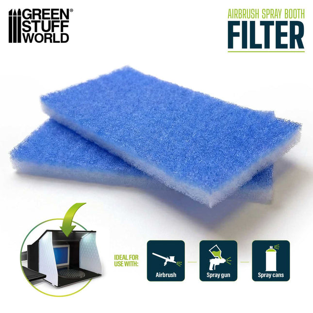 Airbrush spray booth filter pack (2x)