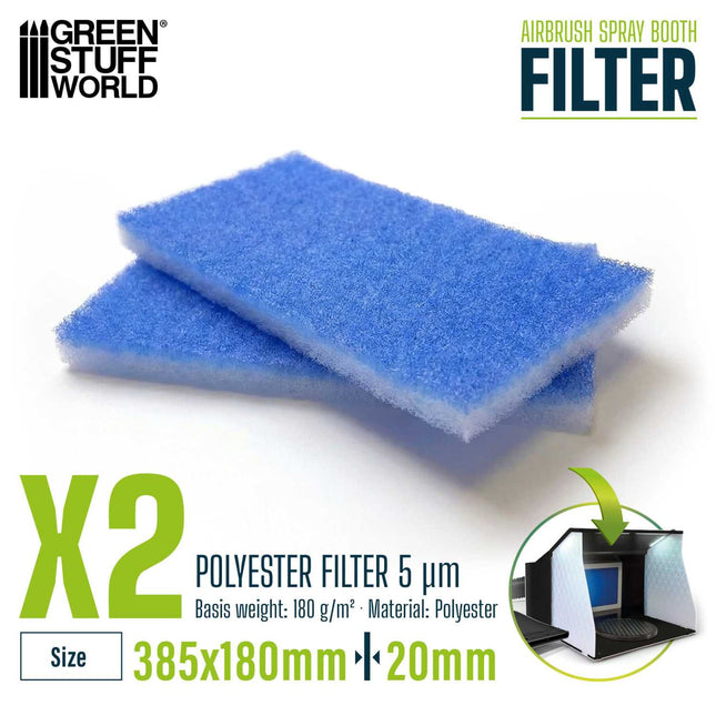 Airbrush spray booth filter pack (2x)