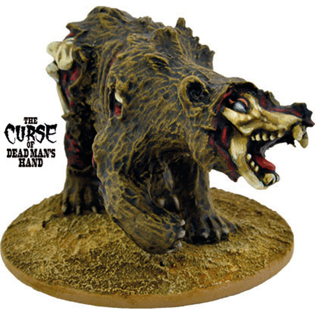 Miniatuur van een spookbeer uit de Dead Man's Hand Haunted Bear collectie, rechts georiënteerd, gedetailleerd en griezelig ontworpen.
