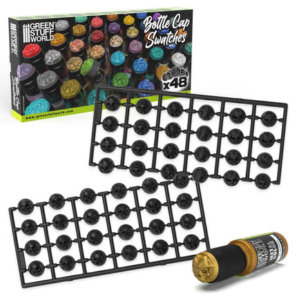 Black Bottle Cap Swatches (pack 48 toppers)