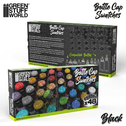 Black Bottle Cap Swatches (pack 48 toppers)