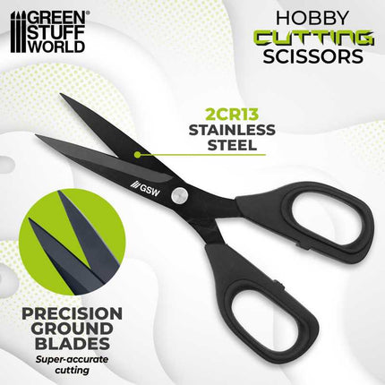 Black hobby cutting scissors