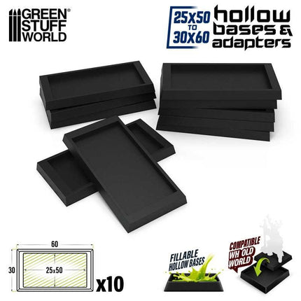Hollow plastic bases 30x60cm (size adapter)