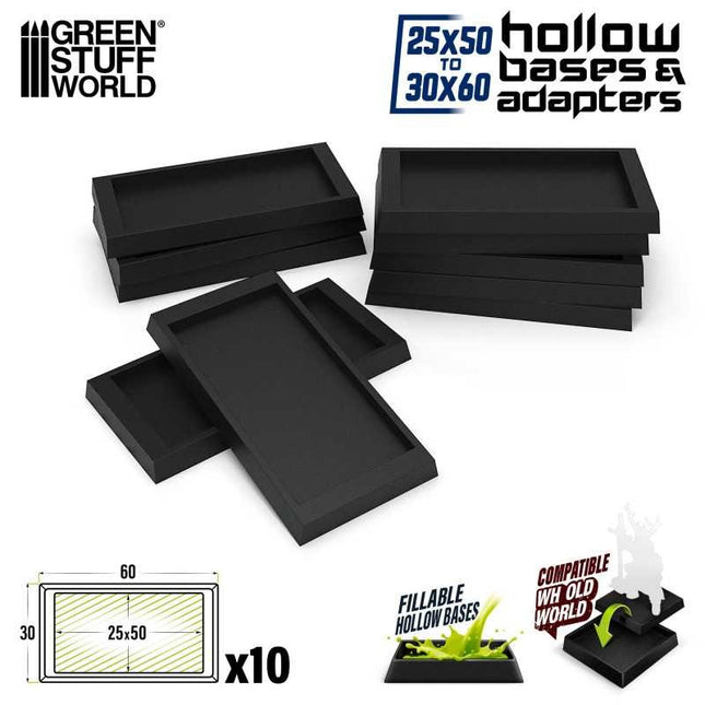 Hollow plastic bases 30x60cm (size adapter)