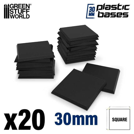 Black Plastic Bases - Square 30 mm