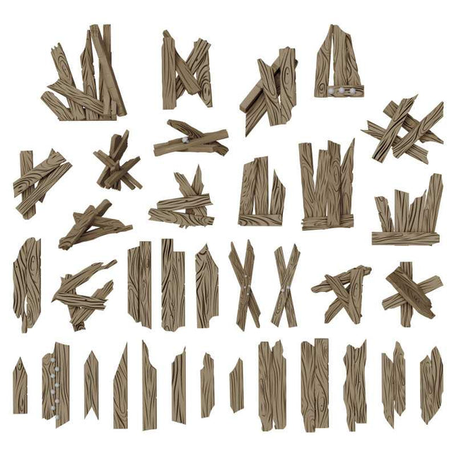 3D Printed - Fantasy - Broken Wood Planks 1:48/1:35
