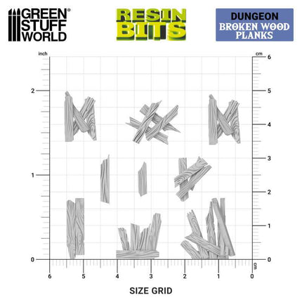 3D Printed - Fantasy - Broken Wood Planks 1:48/1:35