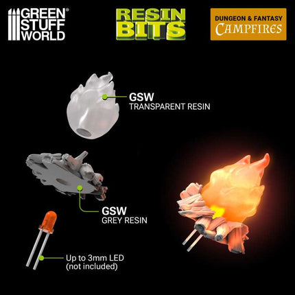 3D Printed - Dungeons - Campfires for 3mm LED