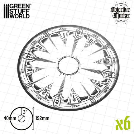 Clear Objective Marker WH40k compatible x6