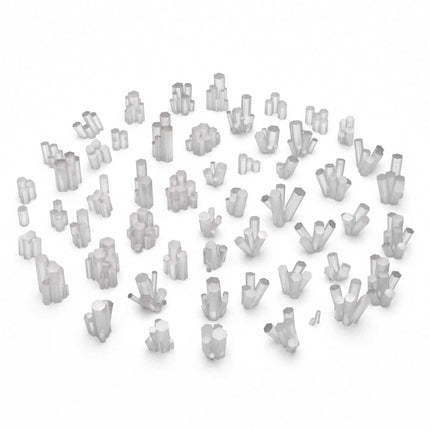 3D Printed Clear Prismatic Quartz Crystals