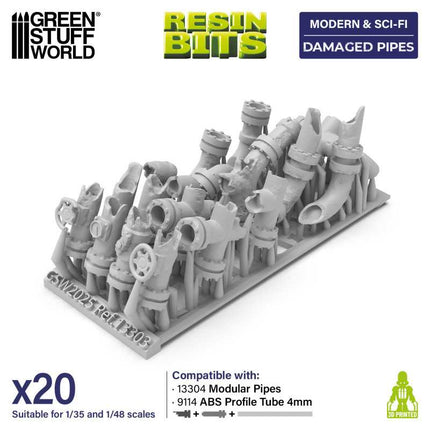 3D Printed - Modern & SciFi - Damaged Pipes