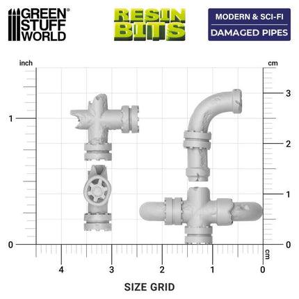 3D Printed - Modern & SciFi - Damaged Pipes
