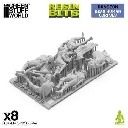 3D Printed - Skulls & Bones - Dead Human Corpses 1:48