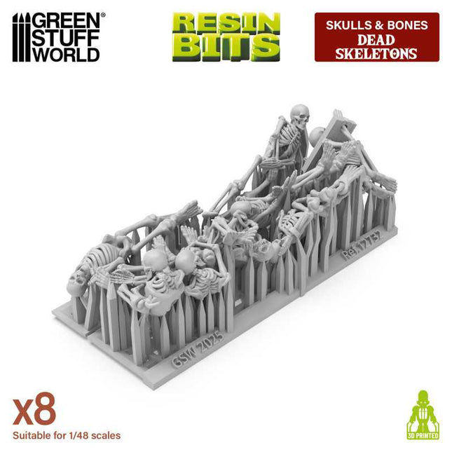 3D Printed - Skulls & Bones - Dead Skeletons 1:48