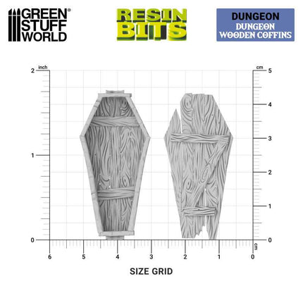 3D Printed - Fantasy - Dungeon Wooden Coffins 1:48