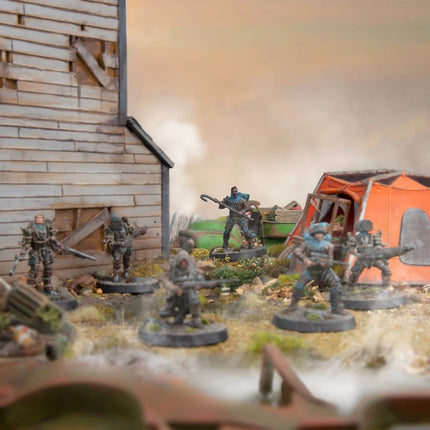 Miniaturen Fallout Raiders Trappers, gedetailleerde figurines van Trappers uit de Fallout Miniatures collectie.