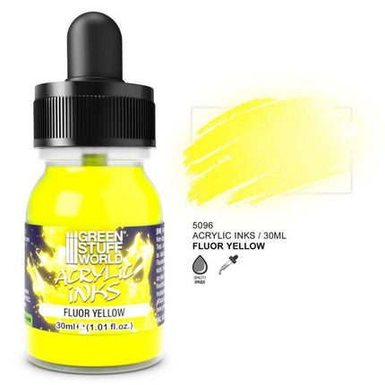 Acrylic Inks - Fluor Yellow 30ml