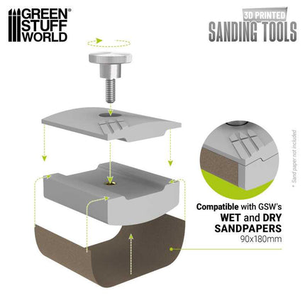 Hand sandpaper holder - Curved