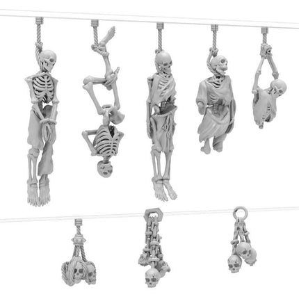 3D Printed - Skulls & Bones - Hanging Skeletons 1:48