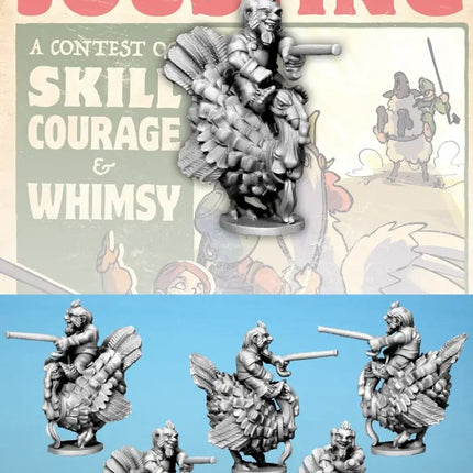 Hairfoot Jouster riding a Turkey