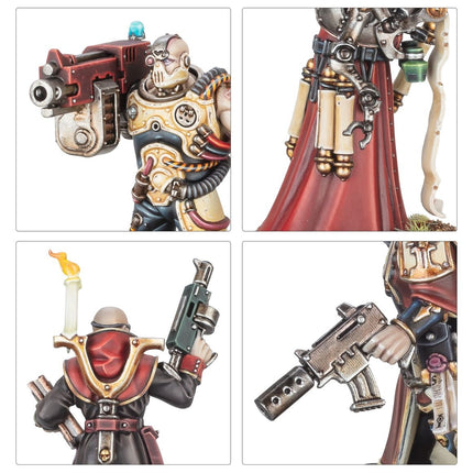 Inquisitieuze agenten uit Kill Team, gedetailleerde miniaturen voor het bordspel, in actie op een speelveld.