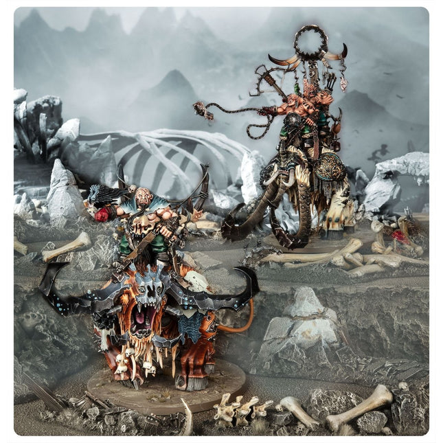 Miniatuur van AoS Regiments Renown Ogor Mawtribes Orkar's Torrbad, gedetailleerde Age of Sigmar miniatuur met orks en wapens