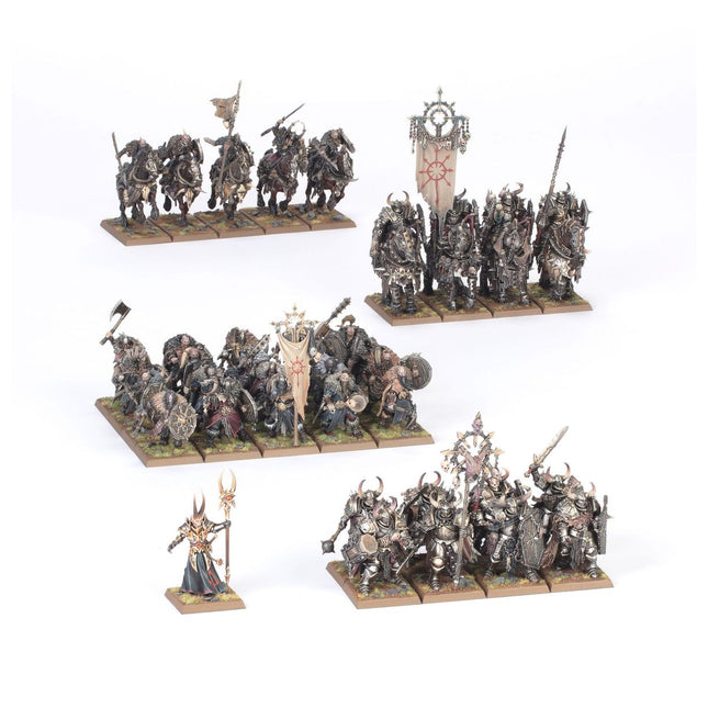 Warriors of Chaos: Battle March Army van The Old World, gedetailleerde miniatuurset voor bordspellen en verzamelingen.