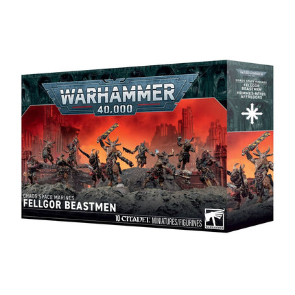 Warhammer 40.000 Chaos Space Marines Fellgor Beastmen model, gedetailleerd Chaos figuur met imposante uitstraling