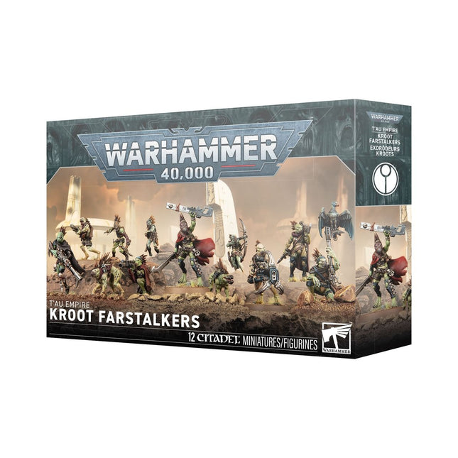 Warhammer 40.000 T'au Empire Kroot Farstalkers Xenos miniaturen, gedetailleerde modellen voor tabletop spel.