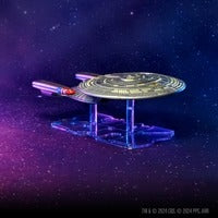 Uitbreidingsset van de Star Trek USS Enterprise D uit Into the Unknown, gedetailleerd model op een witte achtergrond
