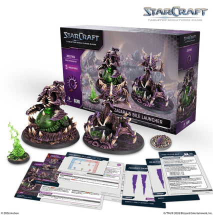 StarCraft Zagara en Bile Launcher uitbreidingsset, Zerg heldenfiguren en accessoires, gedetailleerde miniaturen en speelbare onderdelen