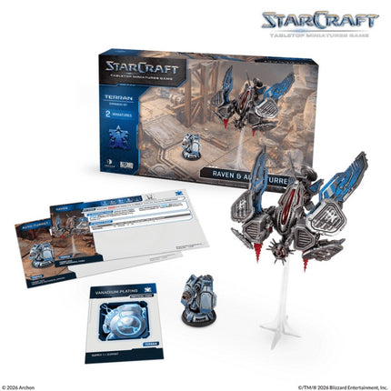 StarCraft Terran Raven uitbreidingsset, gedetailleerde afbeelding van het uitbreidingsproduct voor het strategische bordspel