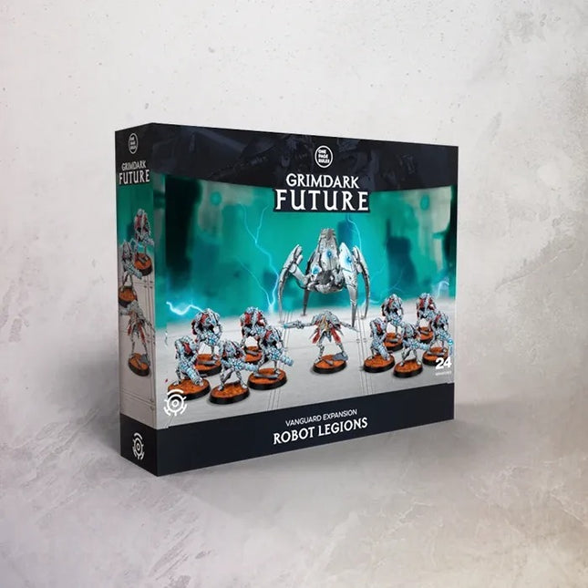 Uitbreiding voor OPR's Grimdark Future Robot Legions Vanguard met miniaturen en accessoires, ontworpen door OnePageRules.