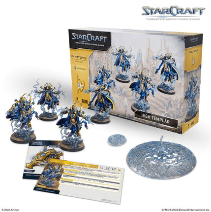 StarCraft High Templar Protoss expansieset, gedetailleerde miniatuur van de karakter met staf en kleurrijke details.