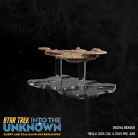 Star Trek Into the Unknown Glory and Zeal uitbreidingsset, kleurrijke afbeelding van de spelcomponenten en kaarten.