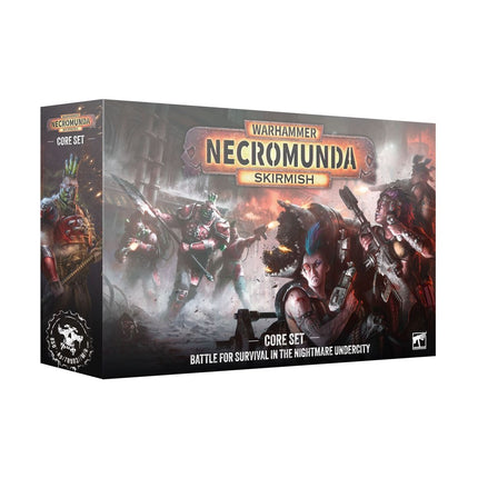 Necromunda Skirmish Core Set voor wargames, inclusief miniaturen en speelmaterialen voor tactisch gevecht.