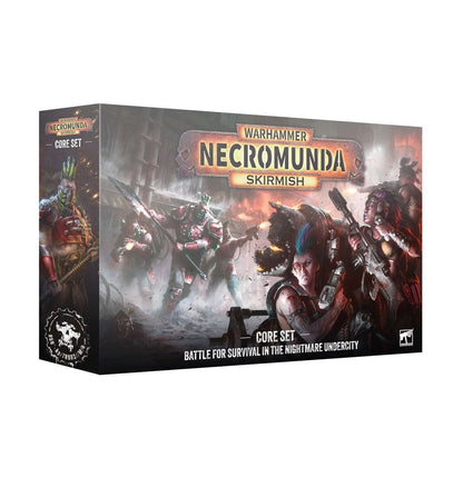 Necromunda Skirmish Core Set voor wargames, inclusief miniaturen en speelmaterialen voor tactisch gevecht.