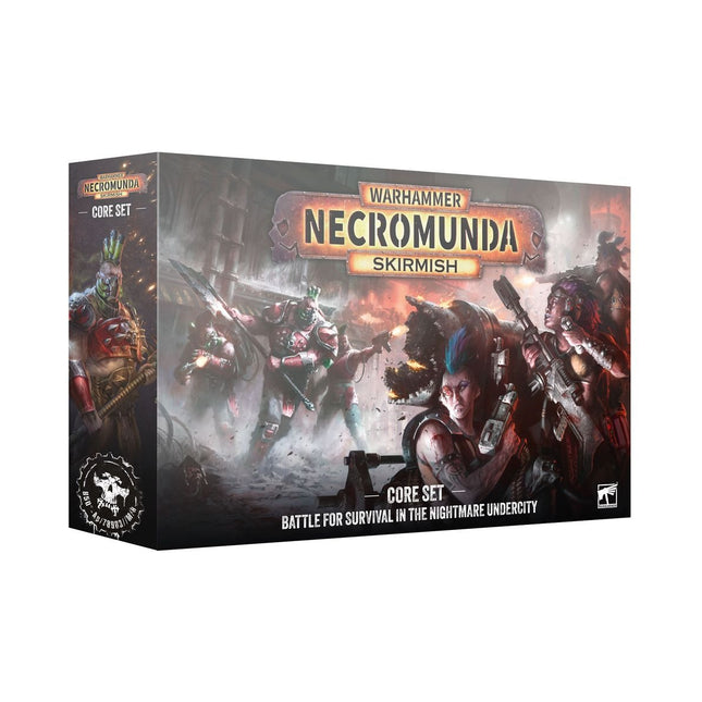 Necromunda Skirmish Core Set voor wargames, inclusief miniaturen en speelmaterialen voor tactisch gevecht.